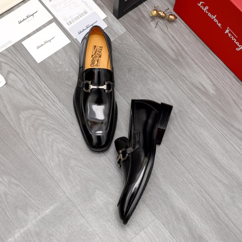 Replica Salvatore Ferragamo Leather Shoes For Men #1016354 $85.00 USD for Wholesale