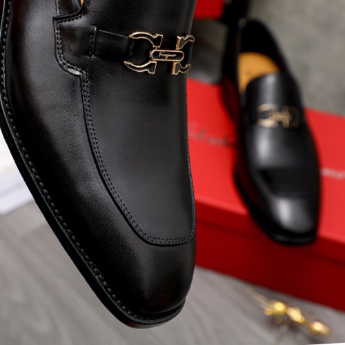 Replica Salvatore Ferragamo Leather Shoes For Men #1016355 $85.00 USD for Wholesale