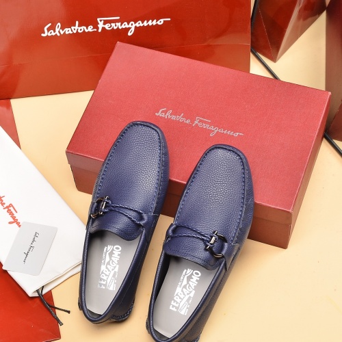 Replica Salvatore Ferragamo Leather Shoes For Men #1016985 $80.00 USD for Wholesale