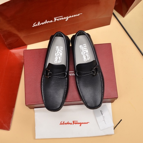 Replica Salvatore Ferragamo Leather Shoes For Men #1016987 $80.00 USD for Wholesale