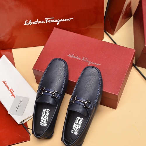 Replica Salvatore Ferragamo Leather Shoes For Men #1016988 $80.00 USD for Wholesale