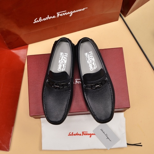 Replica Salvatore Ferragamo Leather Shoes For Men #1016989 $80.00 USD for Wholesale