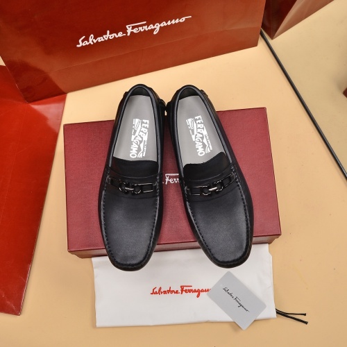 Replica Salvatore Ferragamo Leather Shoes For Men #1016990 $80.00 USD for Wholesale