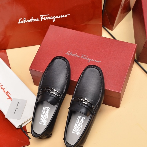 Replica Salvatore Ferragamo Leather Shoes For Men #1016990 $80.00 USD for Wholesale