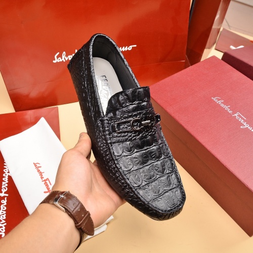 Replica Salvatore Ferragamo Leather Shoes For Men #1016991 $80.00 USD for Wholesale