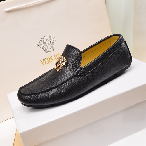 Replica Versace Leather Shoes For Men #1017059 $80.00 USD for Wholesale