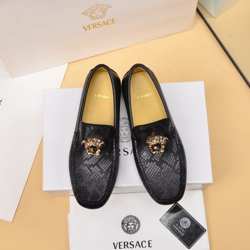 Replica Versace Leather Shoes For Men #1017060 $80.00 USD for Wholesale