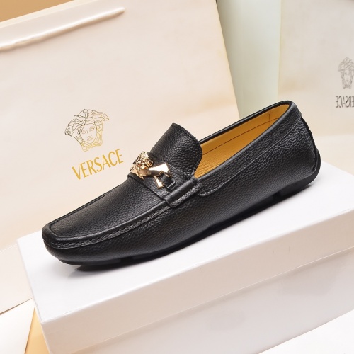 Replica Versace Leather Shoes For Men #1017067 $80.00 USD for Wholesale