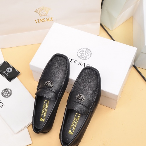Replica Versace Leather Shoes For Men #1017074 $80.00 USD for Wholesale