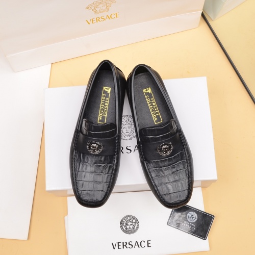 Replica Versace Leather Shoes For Men #1017075 $80.00 USD for Wholesale