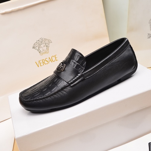 Replica Versace Leather Shoes For Men #1017075 $80.00 USD for Wholesale