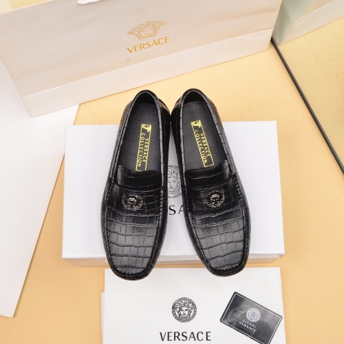 Replica Versace Leather Shoes For Men #1017076 $80.00 USD for Wholesale