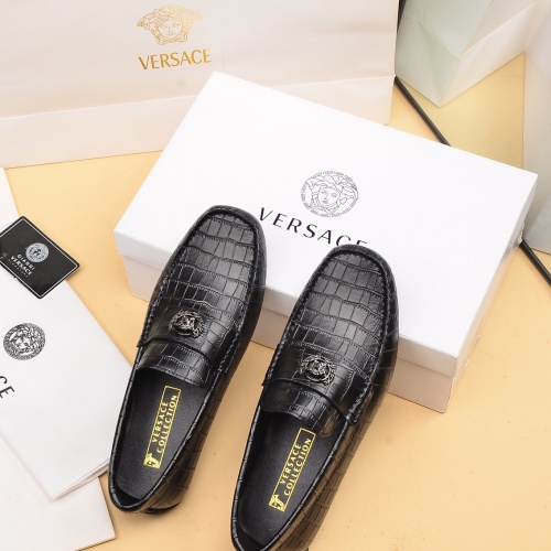Replica Versace Leather Shoes For Men #1017076 $80.00 USD for Wholesale