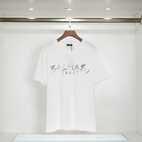 Balmain T-Shirts Short Sleeved For Unisex #1017309 $32.00 USD, Wholesale Replica Balmain T-Shirts