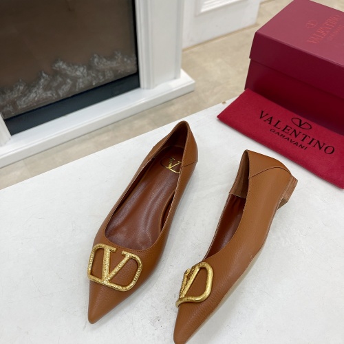 Replica Valentino Flat Shoes For Women #1019957 $92.00 USD for Wholesale