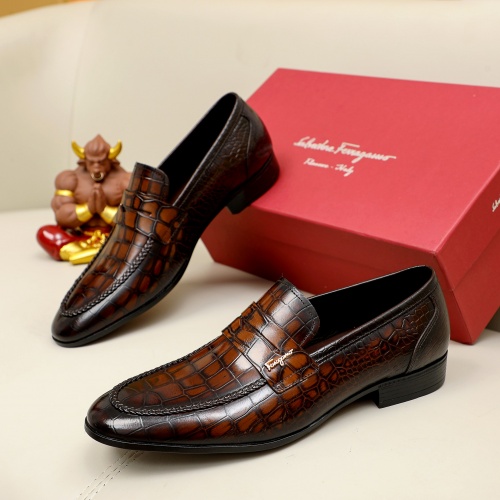 Salvatore Ferragamo Leather Shoes For Men #1020018 $98.00 USD, Wholesale Replica Salvatore Ferragamo Leather Shoes