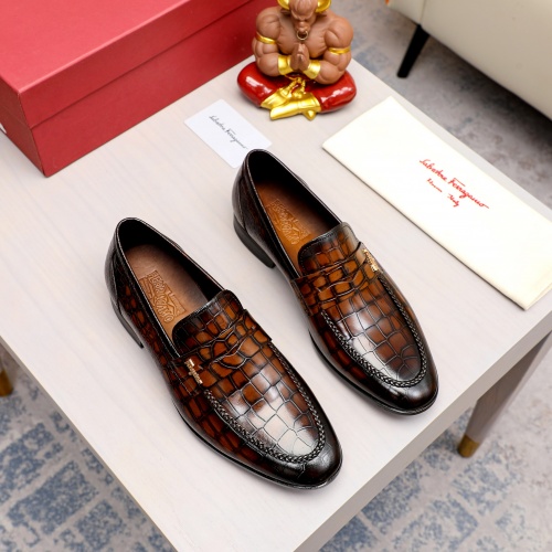Replica Salvatore Ferragamo Leather Shoes For Men #1020018 $98.00 USD for Wholesale