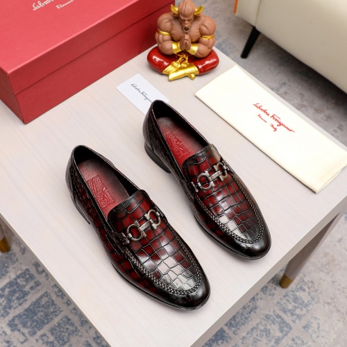 Replica Salvatore Ferragamo Leather Shoes For Men #1020026 $98.00 USD for Wholesale