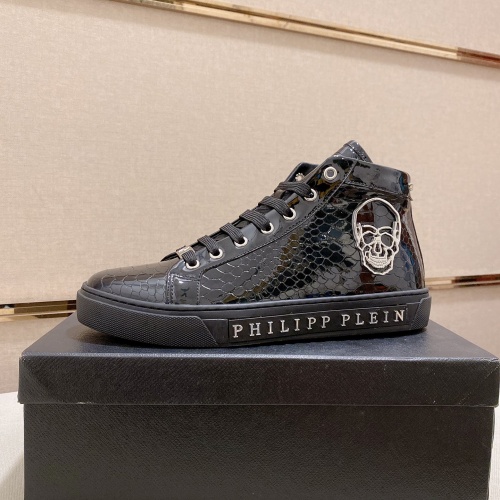 Replica Philipp Plein PP High Tops Shoes For Men #1020211 $82.00 USD for Wholesale