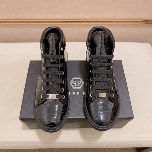 Replica Philipp Plein PP High Tops Shoes For Men #1020211 $82.00 USD for Wholesale