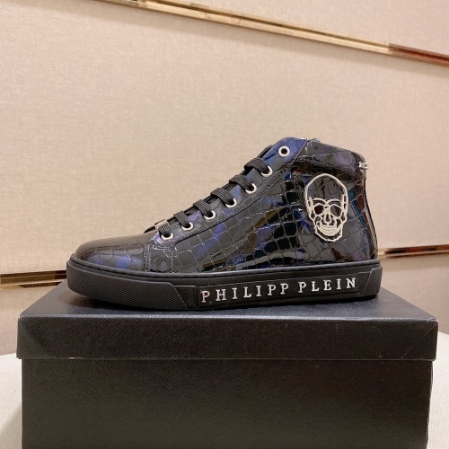 Replica Philipp Plein PP High Tops Shoes For Men #1020212 $82.00 USD for Wholesale