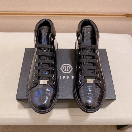 Replica Philipp Plein PP High Tops Shoes For Men #1020212 $82.00 USD for Wholesale