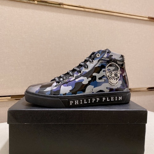 Replica Philipp Plein PP High Tops Shoes For Men #1020213 $82.00 USD for Wholesale
