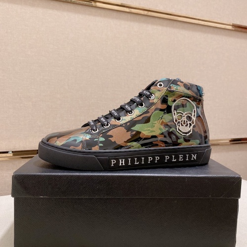Replica Philipp Plein PP High Tops Shoes For Men #1020214 $82.00 USD for Wholesale