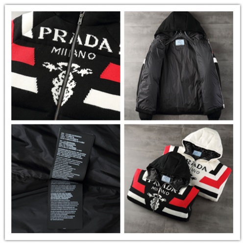 Replica Prada Down Feather Coat Long Sleeved For Women #1020235 $238.02 USD for Wholesale