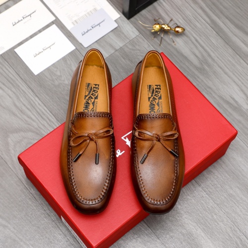 Replica Salvatore Ferragamo Leather Shoes For Men #1020253 $68.00 USD for Wholesale