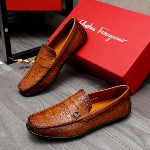 Salvatore Ferragamo Leather Shoes For Men #1020257