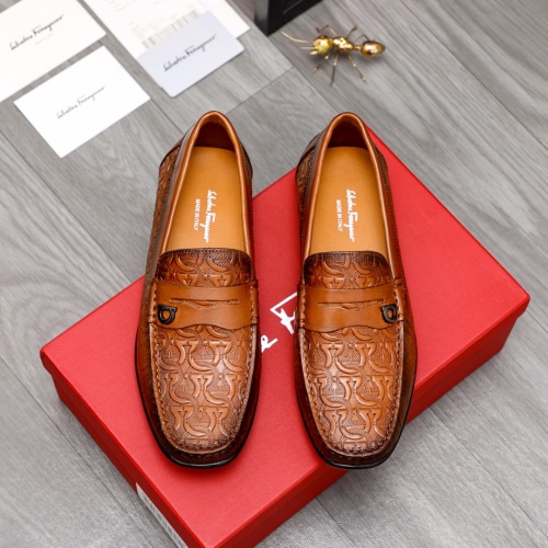 Replica Salvatore Ferragamo Leather Shoes For Men #1020257 $68.00 USD for Wholesale