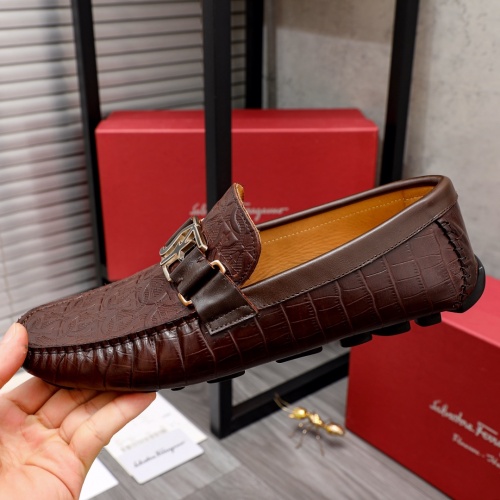 Replica Salvatore Ferragamo Leather Shoes For Men #1020259 $76.00 USD for Wholesale