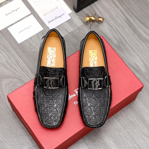 Replica Salvatore Ferragamo Leather Shoes For Men #1020260 $76.00 USD for Wholesale