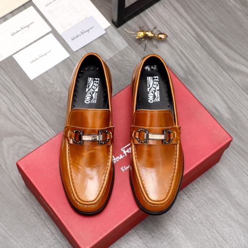 Replica Salvatore Ferragamo Leather Shoes For Men #1020263 $85.00 USD for Wholesale