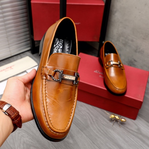 Replica Salvatore Ferragamo Leather Shoes For Men #1020263 $85.00 USD for Wholesale