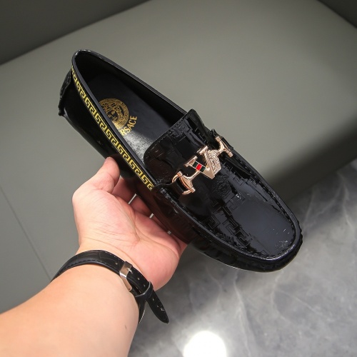 Replica Versace Leather Shoes For Men #1021147 $68.00 USD for Wholesale