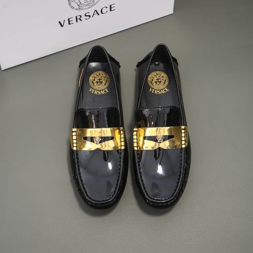 Replica Versace Leather Shoes For Men #1021148 $68.00 USD for Wholesale