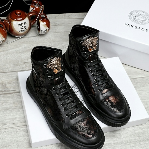 Replica Versace High Tops Shoes For Men #1021168 $76.00 USD for Wholesale