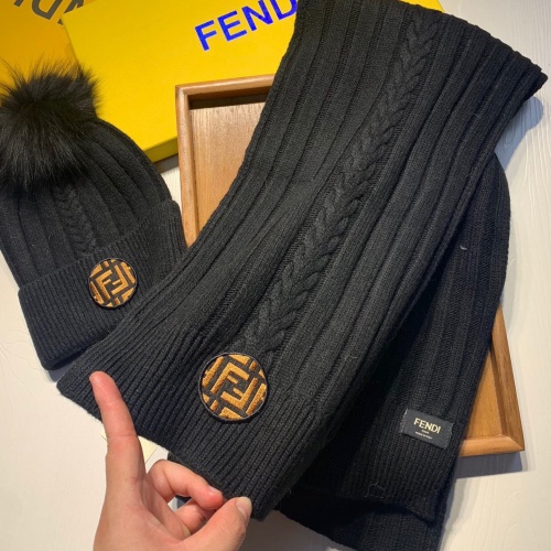 Replica Fendi Wool Hats & Scarf Set #1022433 $60.00 USD for Wholesale