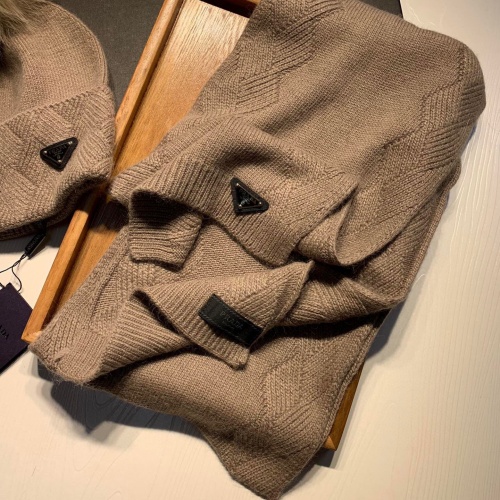 Replica Prada Wool Hats & Scarf Set #1022453 $60.00 USD for Wholesale