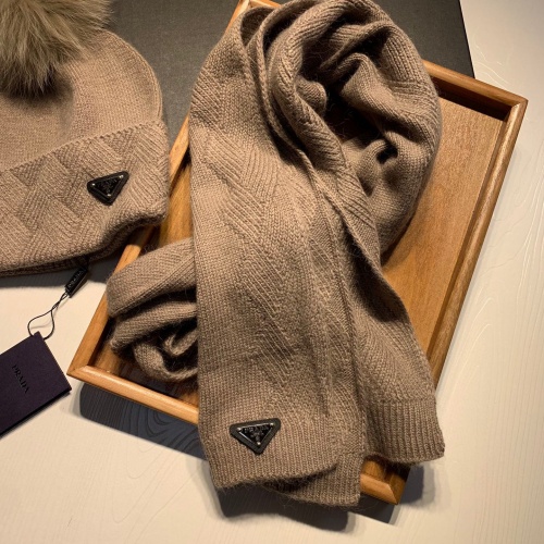 Replica Prada Wool Hats & Scarf Set #1022453 $60.00 USD for Wholesale