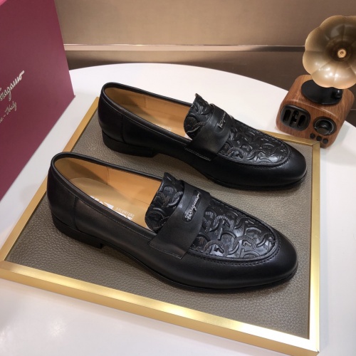 Replica Salvatore Ferragamo Leather Shoes For Men #1022575 $98.00 USD for Wholesale