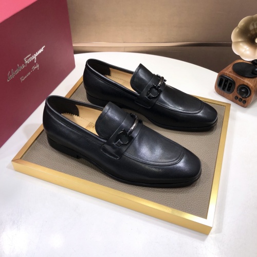 Replica Salvatore Ferragamo Leather Shoes For Men #1022576 $98.00 USD for Wholesale