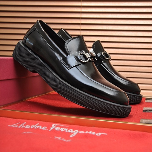 Replica Salvatore Ferragamo Leather Shoes For Men #1023148 $112.00 USD for Wholesale