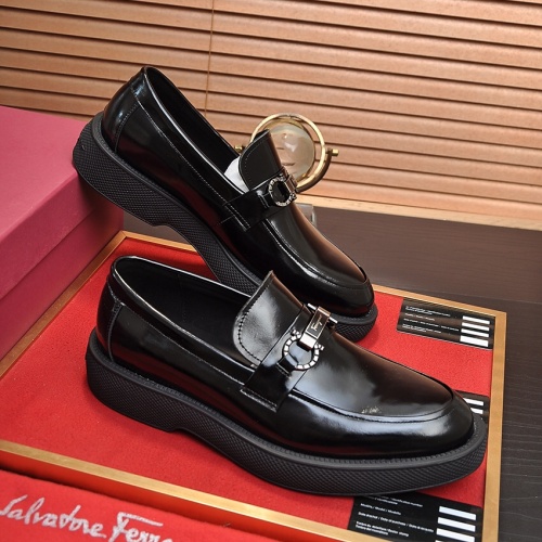 Replica Salvatore Ferragamo Leather Shoes For Men #1023148 $112.00 USD for Wholesale