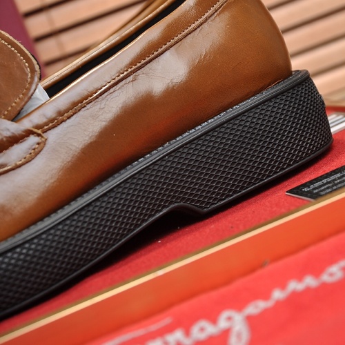 Replica Salvatore Ferragamo Leather Shoes For Men #1023150 $112.00 USD for Wholesale
