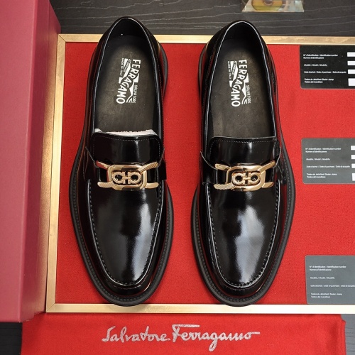 Replica Salvatore Ferragamo Leather Shoes For Men #1023151 $112.00 USD for Wholesale