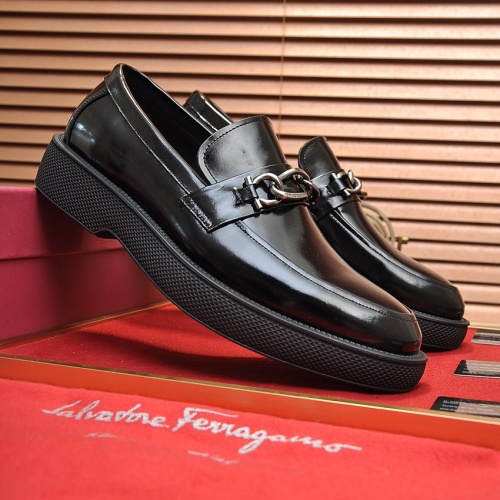 Replica Salvatore Ferragamo Leather Shoes For Men #1023154 $112.00 USD for Wholesale