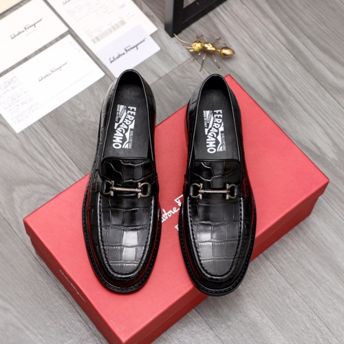 Replica Salvatore Ferragamo Leather Shoes For Men #1024884 $82.00 USD for Wholesale